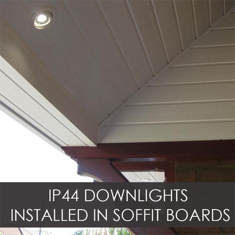 IP44 Downlights Installed In Soffit Boards